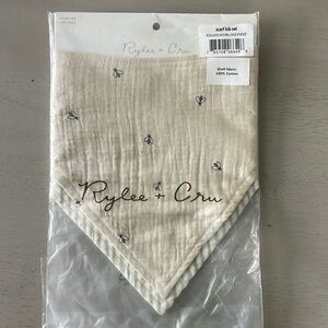 NEW Rylee and Cru Scarf Bib Baby Bee Stripes Boy Girl 2 pack 100% Cotton